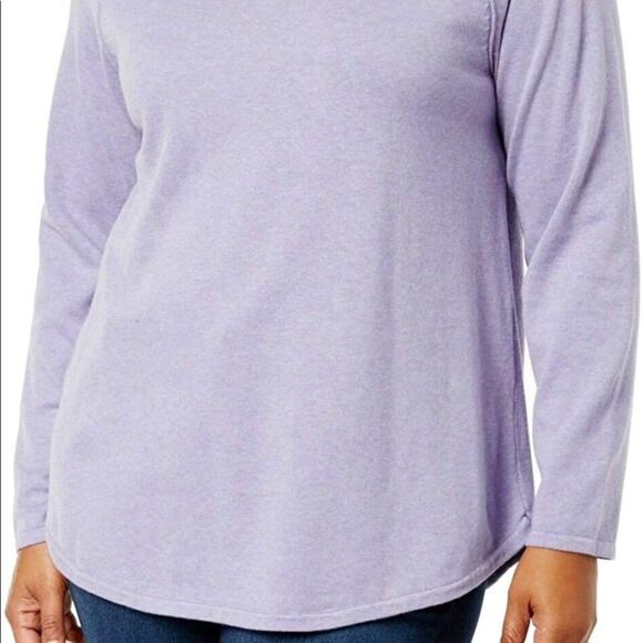 Karen Scott Curved Hem Long Sleeves sweater-2X - Picture 2 of 3